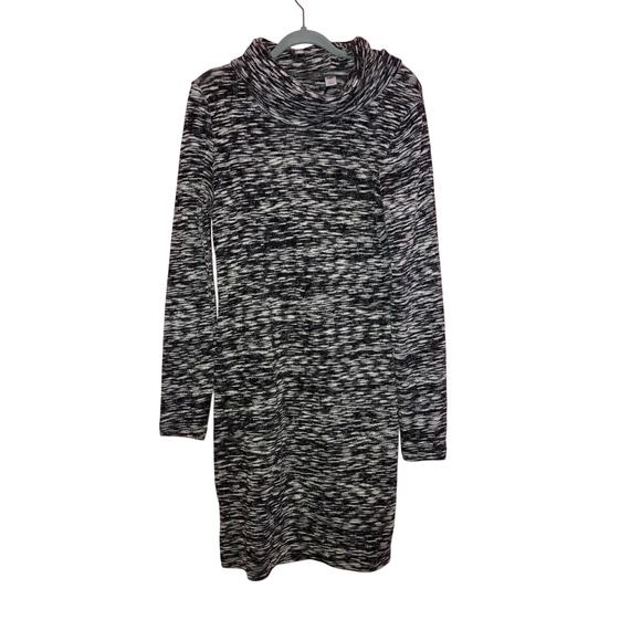 Old Navy black and white knit Cowl neck sweater dress size medium tall - Picture 1 of 4
